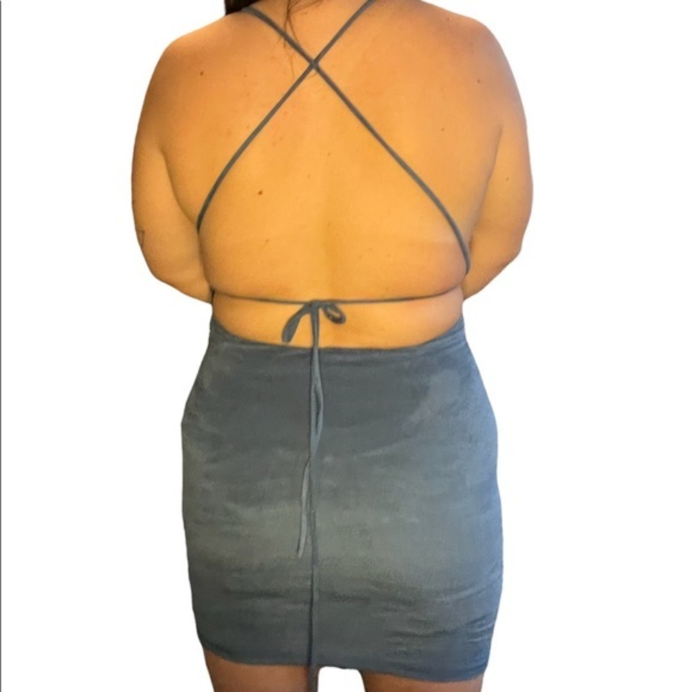 Faux Suede Criss Cross‎ Dress